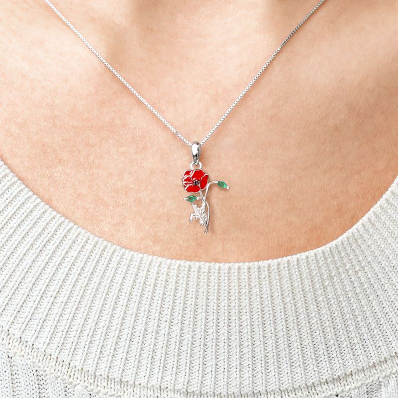 Red Poppy Necklace