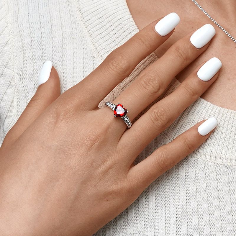 Birthstone Heart Ring