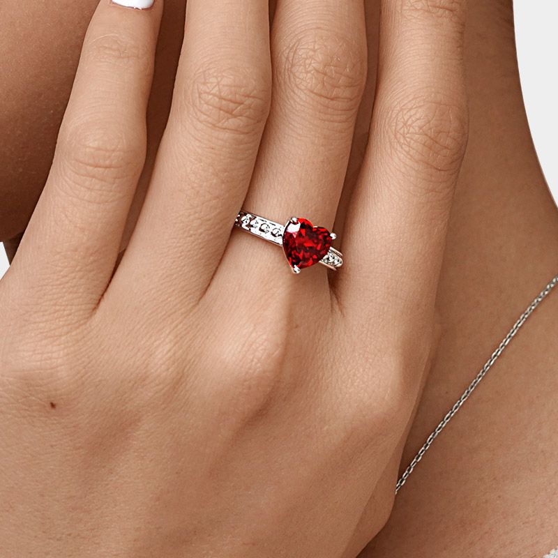 Birthstone Heart Ring