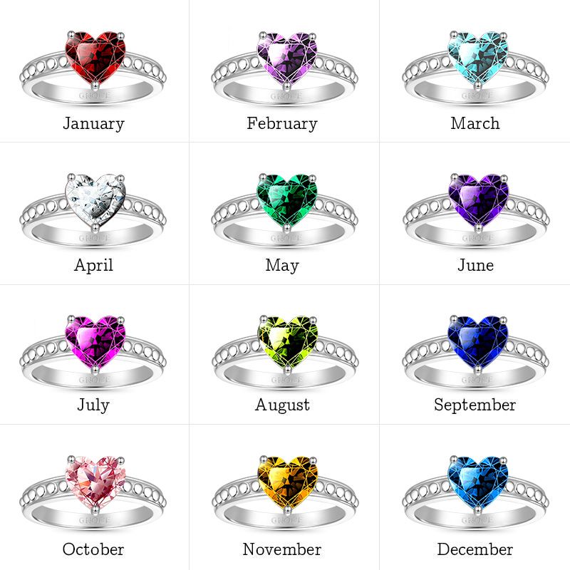 Birthstone Heart Ring