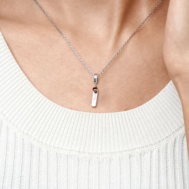 Bar Birthstone Engravable Pendant