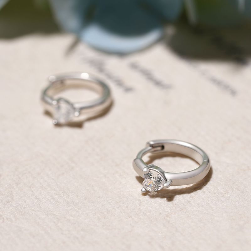 Birthstone Heart Hoop Earrings