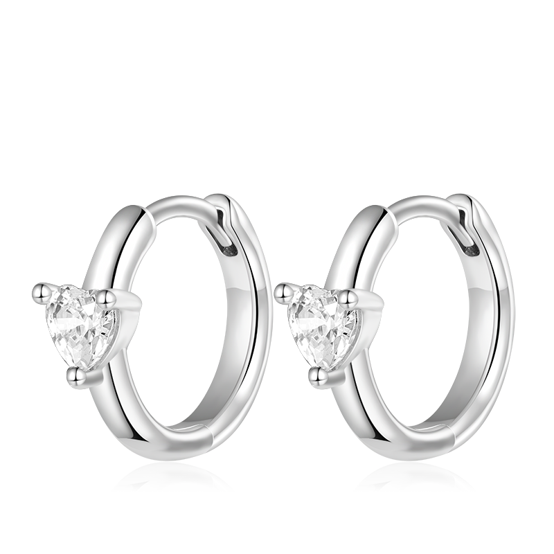 Birthstone Heart Hoop Earrings