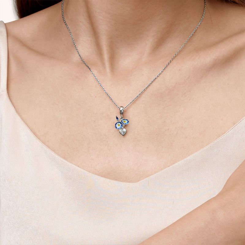 Sept.Birthday Flower Morning Glory Pendant