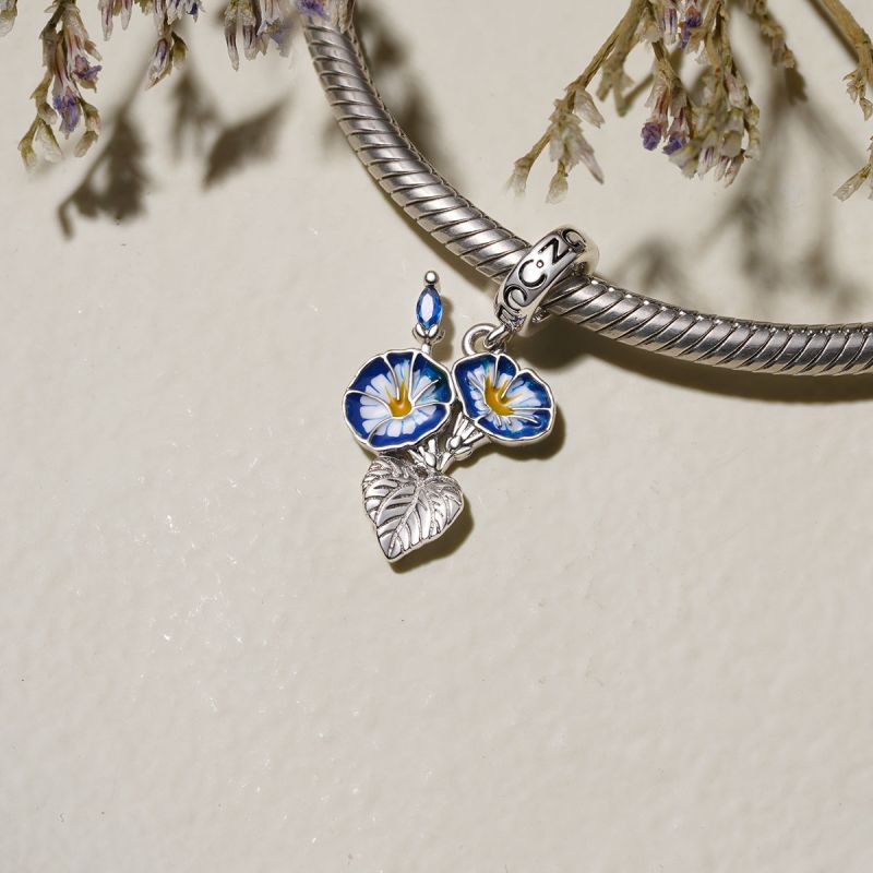 Sept.Birthday Flower Morning Glory Pendant