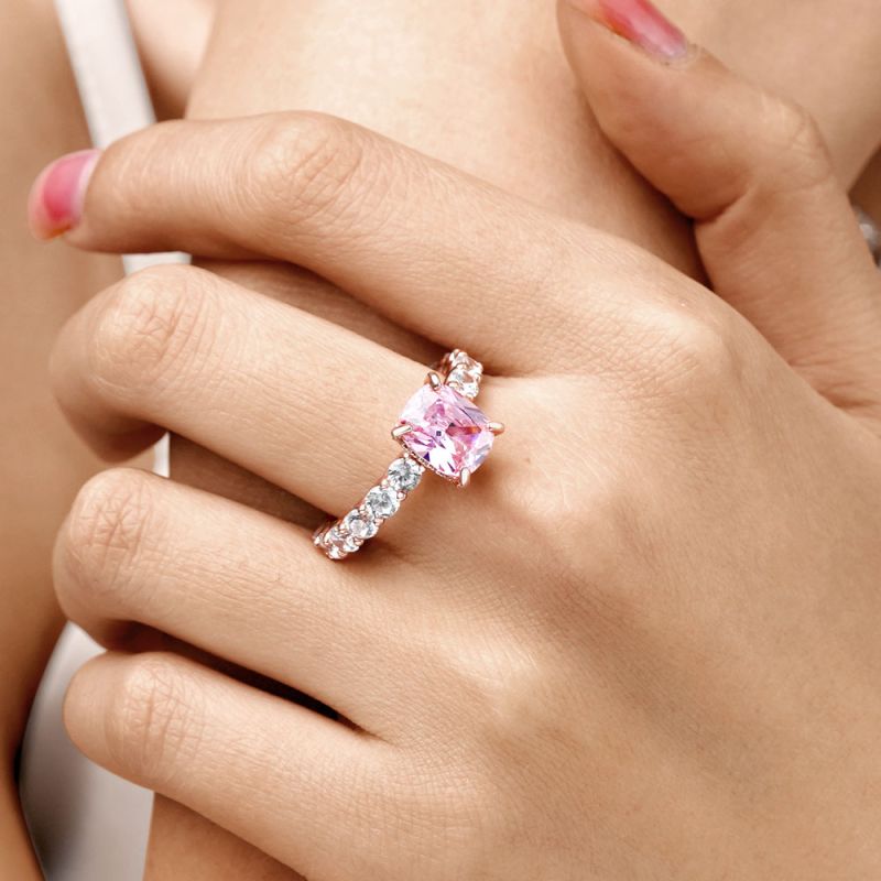 Radiant-cut Promise Ring
