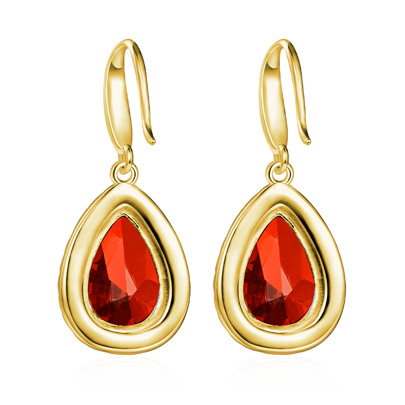 Pear-shape Birthstone Dangle Earrings