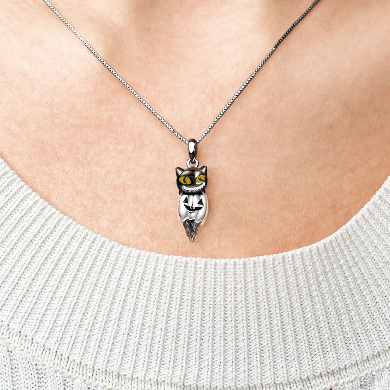 Cat & Pumpkin Cone Necklace