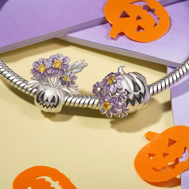 Pumpkin & Flowers Charm