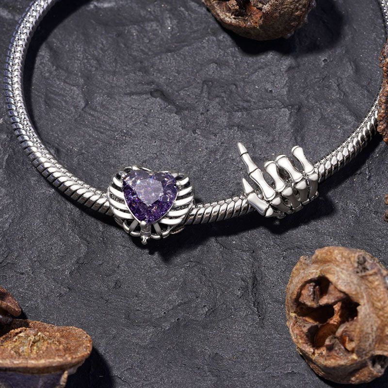 Skull Heart Charm