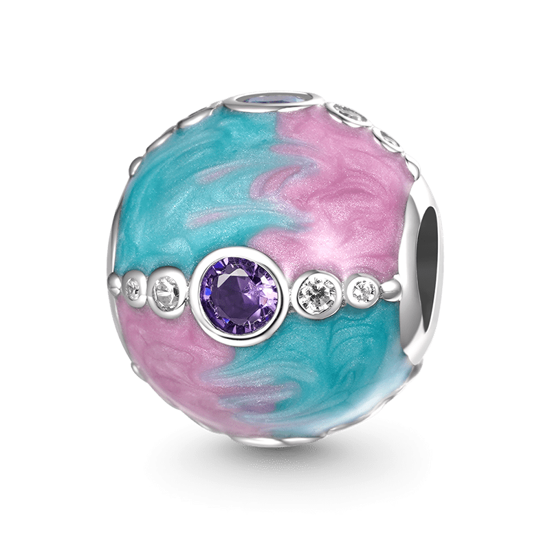 Pink & Blue Round Charm