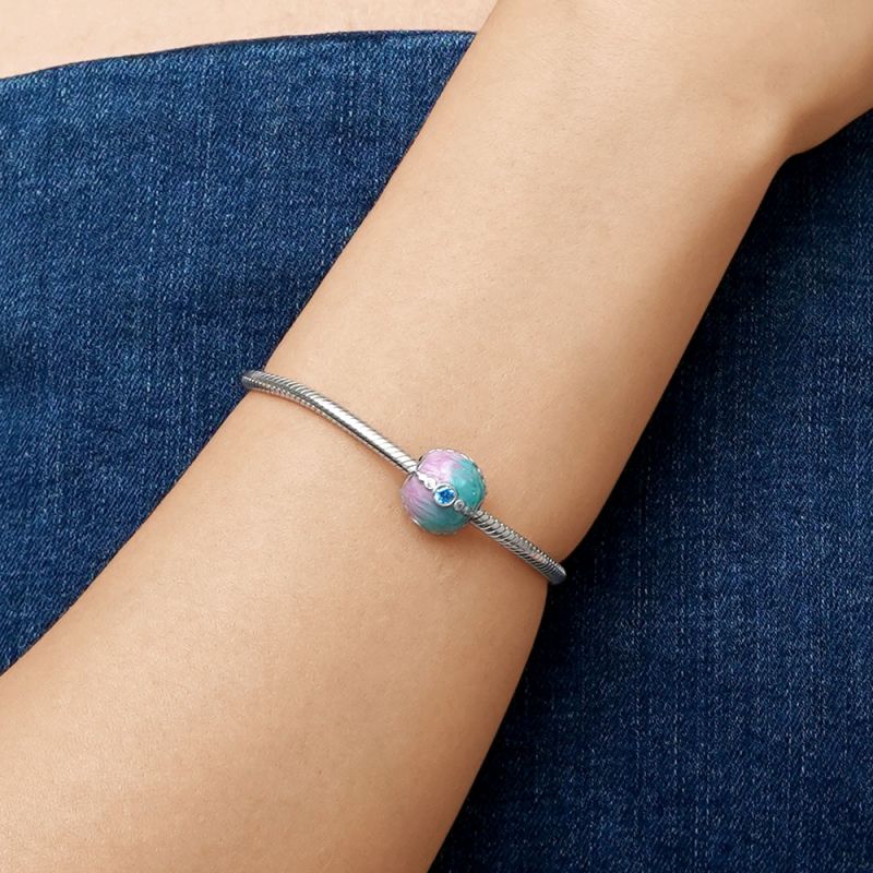 Pink & Blue Round Charm
