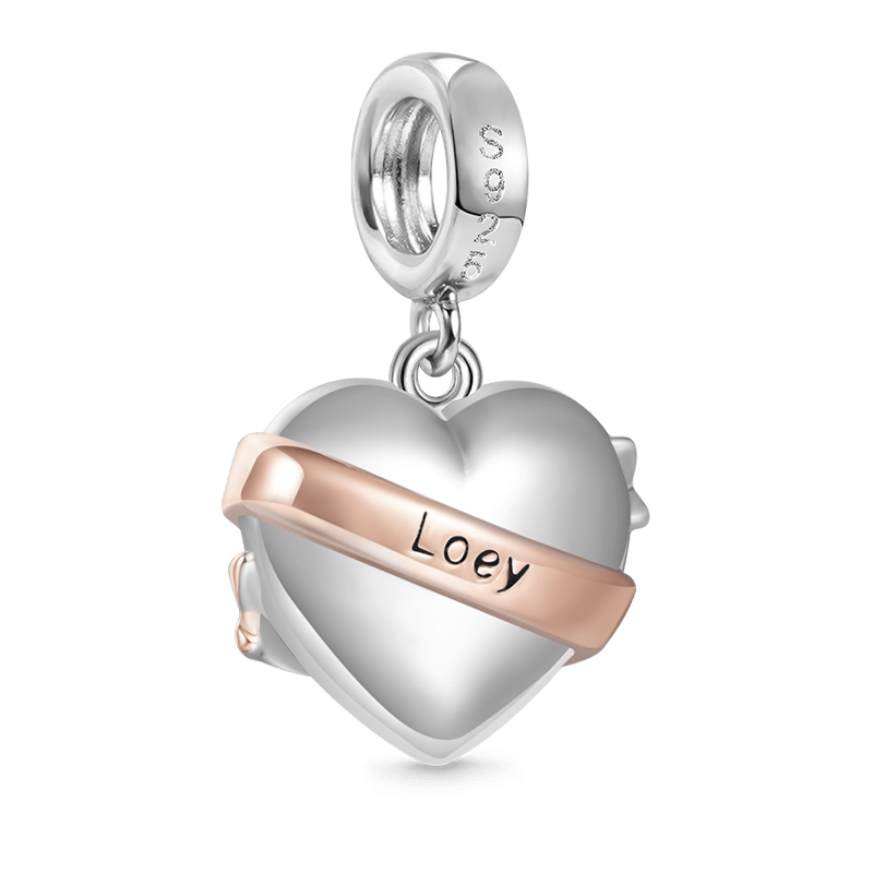 Engravable Heart Ribbon Pendant
