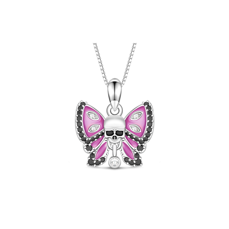 Butterfly Skull Necklace