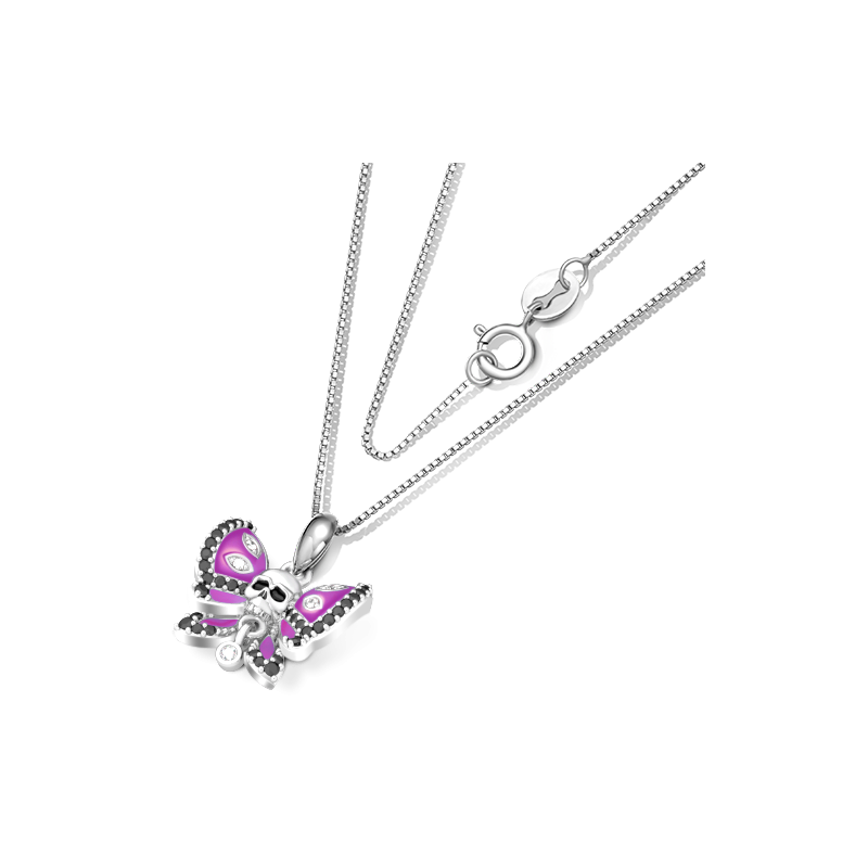 Butterfly Skull Necklace