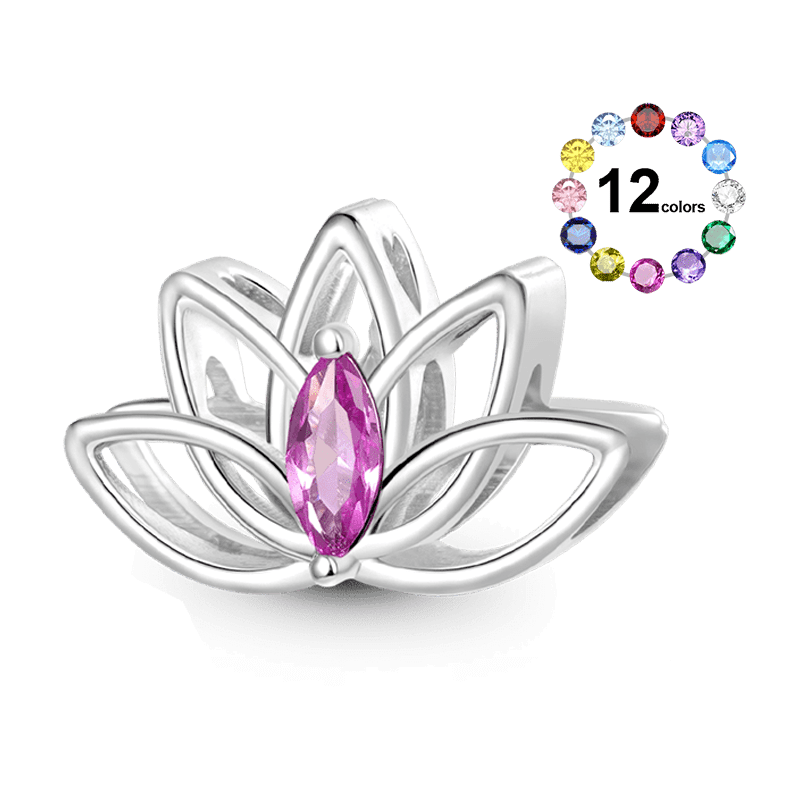 Lotus Birthstone Charm