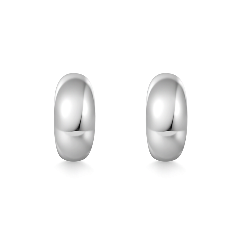 Dome Crescent Stud Earrings