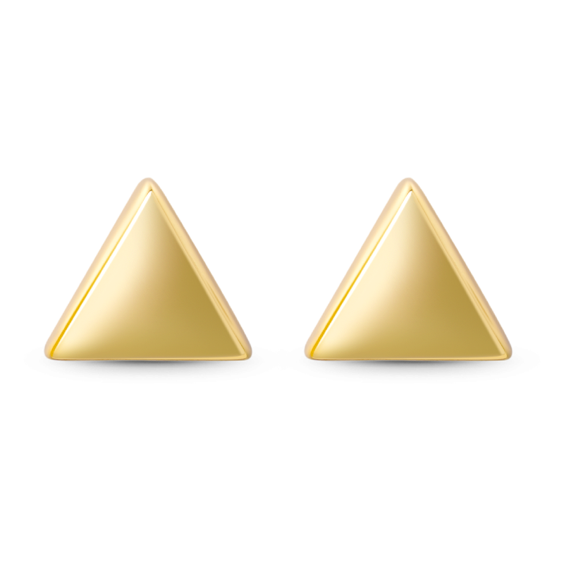 Gold Triangle Stud Earrings