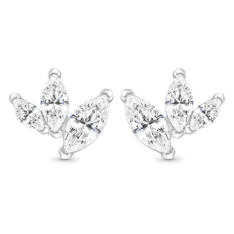 Leaf-shaped Stud Earrings