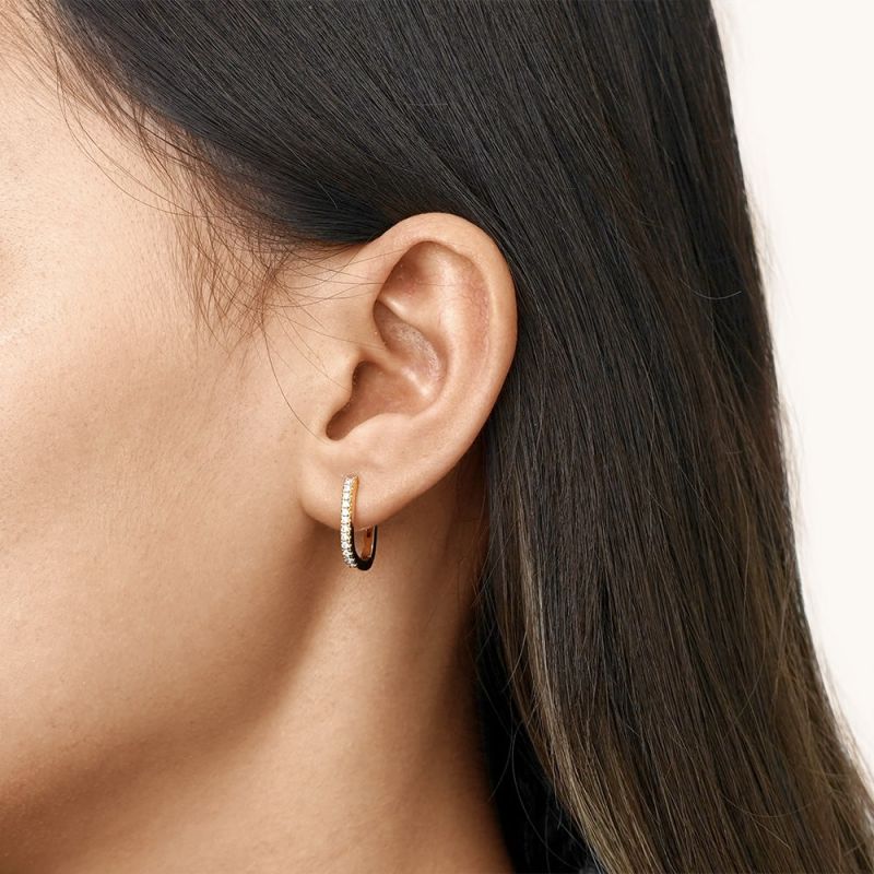 Pave Huggie Stud Earrings