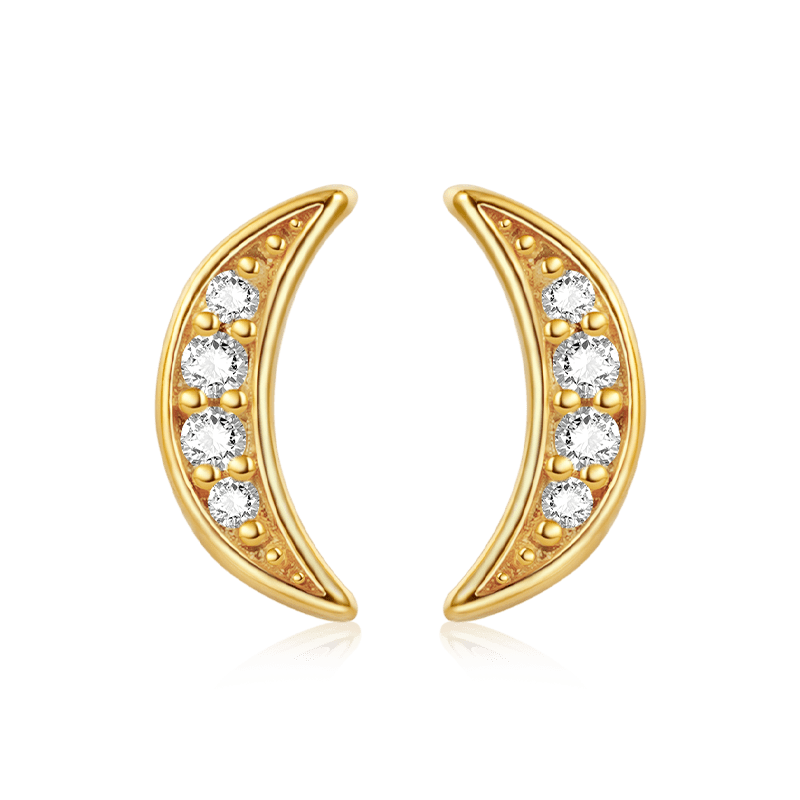 Half Crescent Moon Earrings