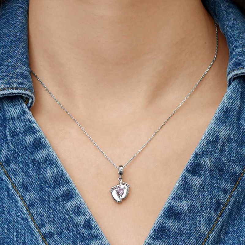 Engravable Baby Feet Pendant