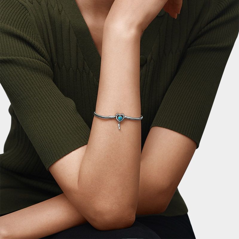Heart Lock Feather Bracelet