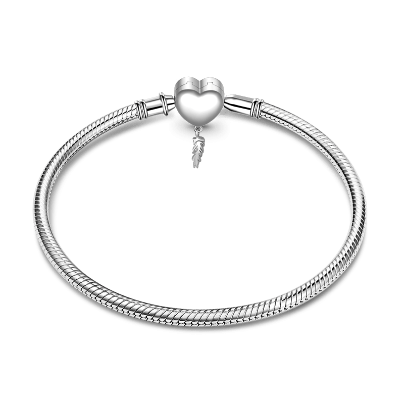 Heart Lock Feather Bracelet