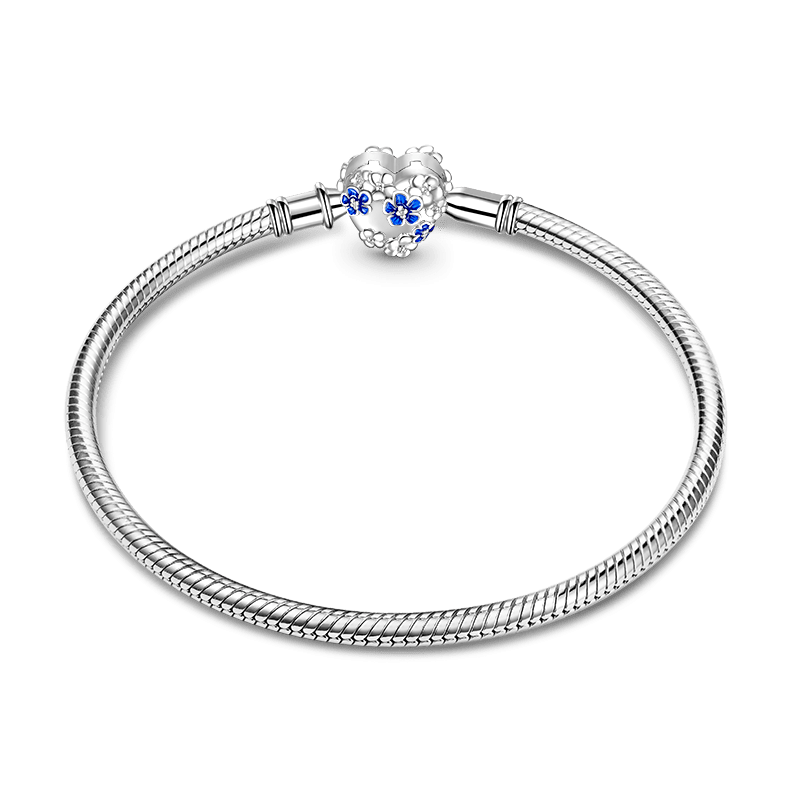 Blue Flowers Engravable Basic Bracelet