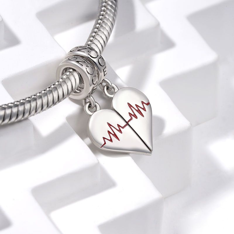 Engravable Couples EKG Pendant