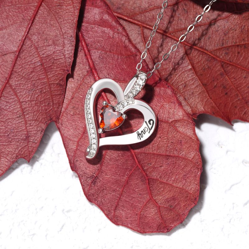 Birthstone Heart Necklace