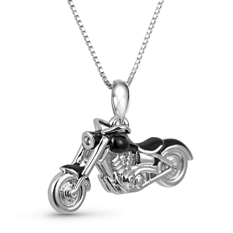 Black Motorcycle Necklace