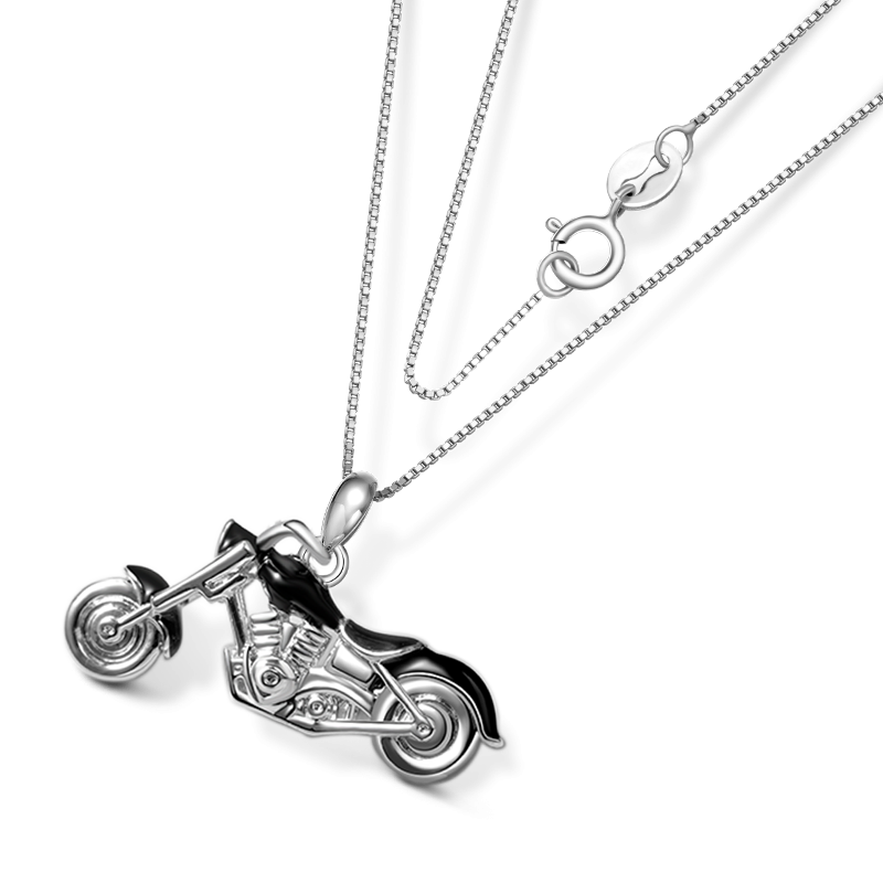 Black Motorcycle Necklace