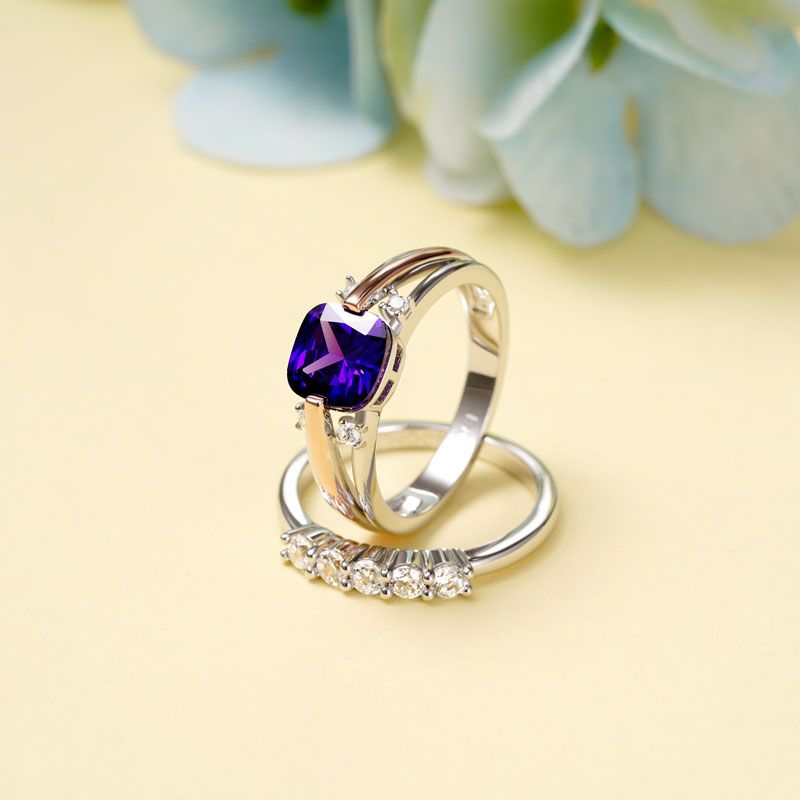 Purple Cut Stackable Ring
