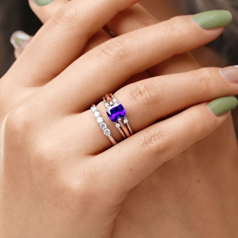 Purple Cut Stackable Ring