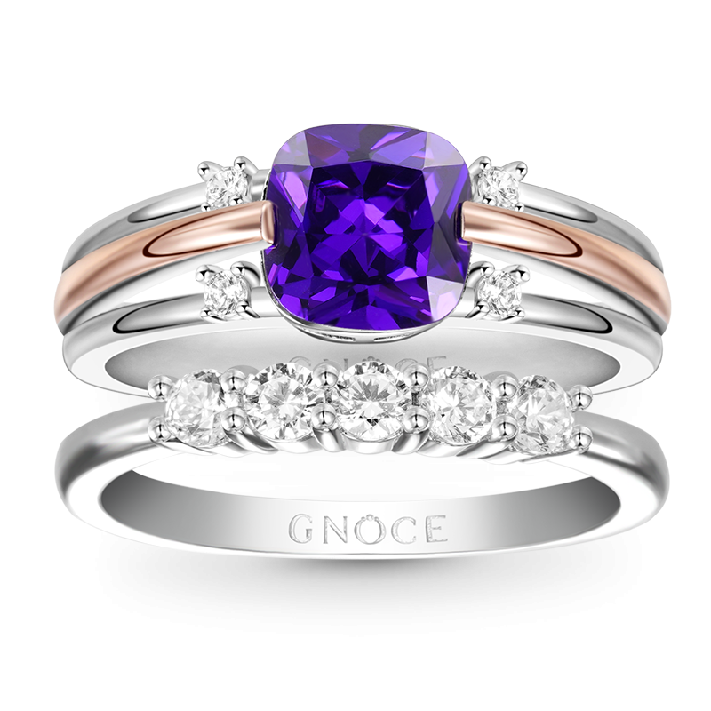 Purple Cut Stackable Ring