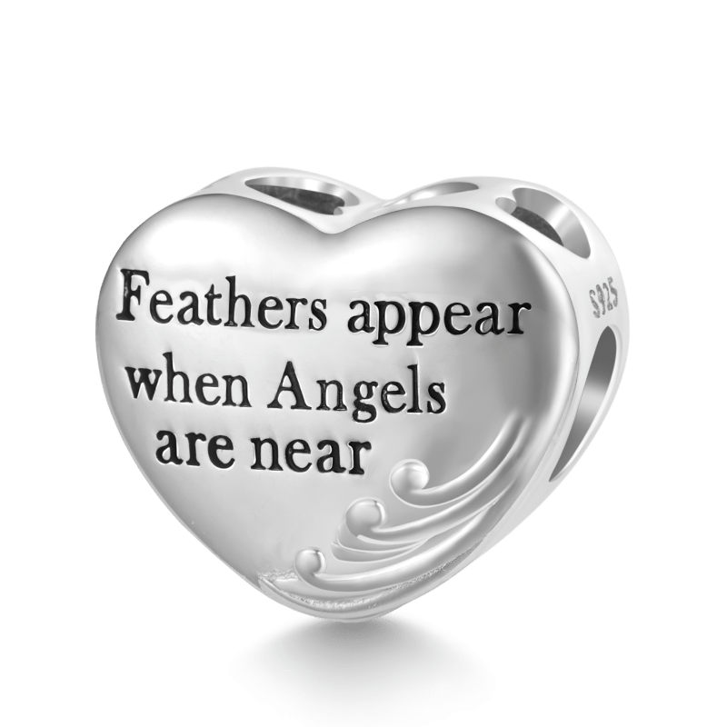 Gold Feather Heart Charm