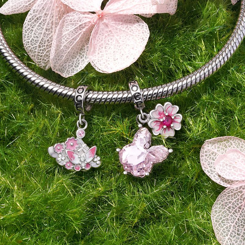 Pink Sakura Rabbit Pendant