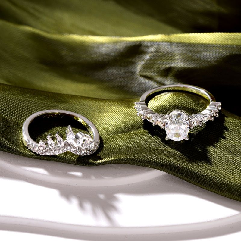Egg Shape Cut Stackable Ring