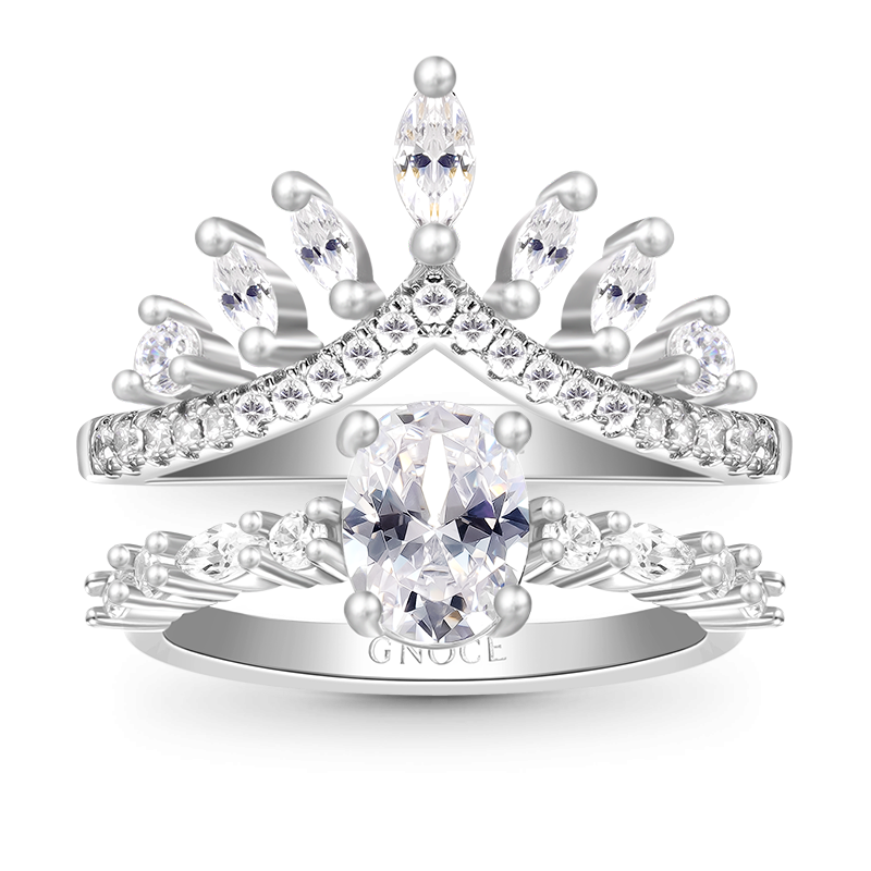 Egg Shape Cut Stackable Ring