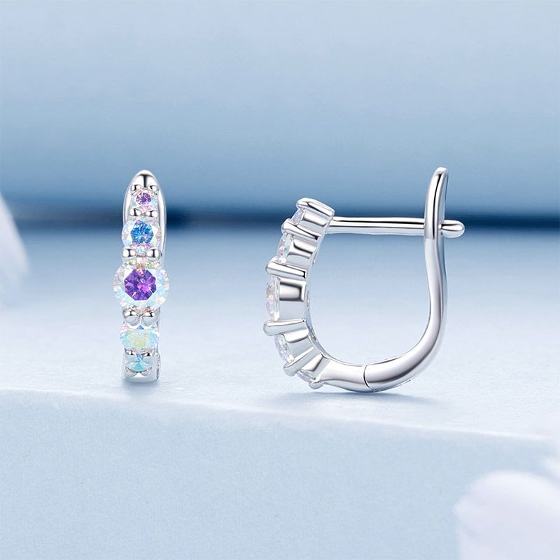 Multicolor U-shaped  Hoop Earrings