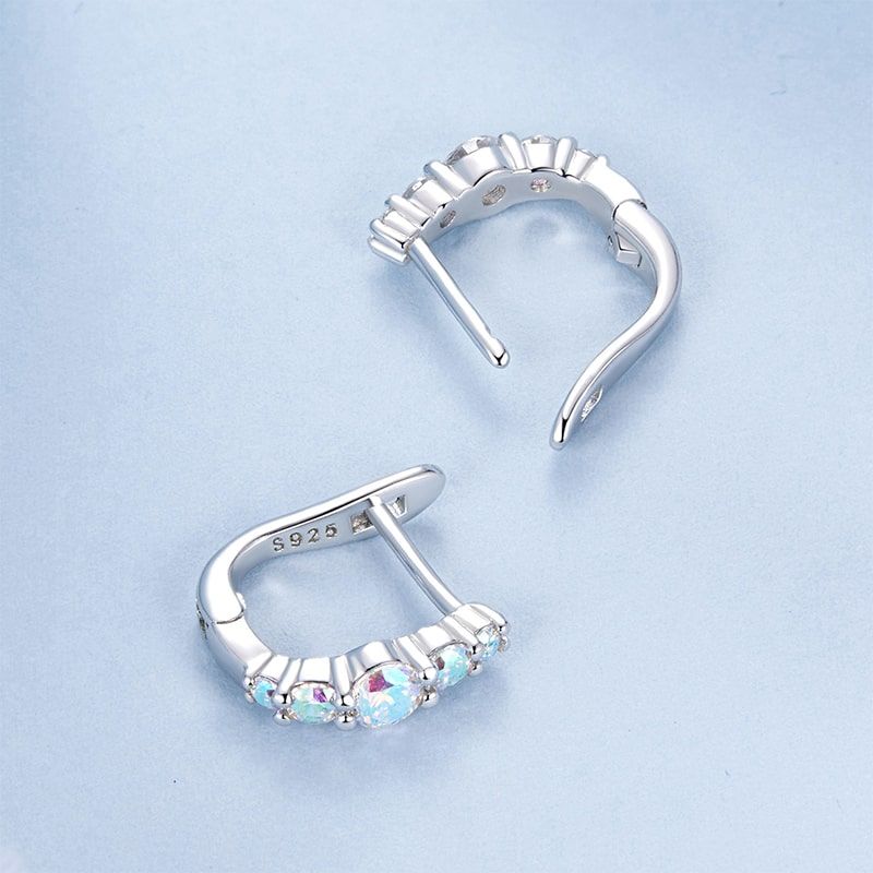 Multicolor U-shaped  Hoop Earrings
