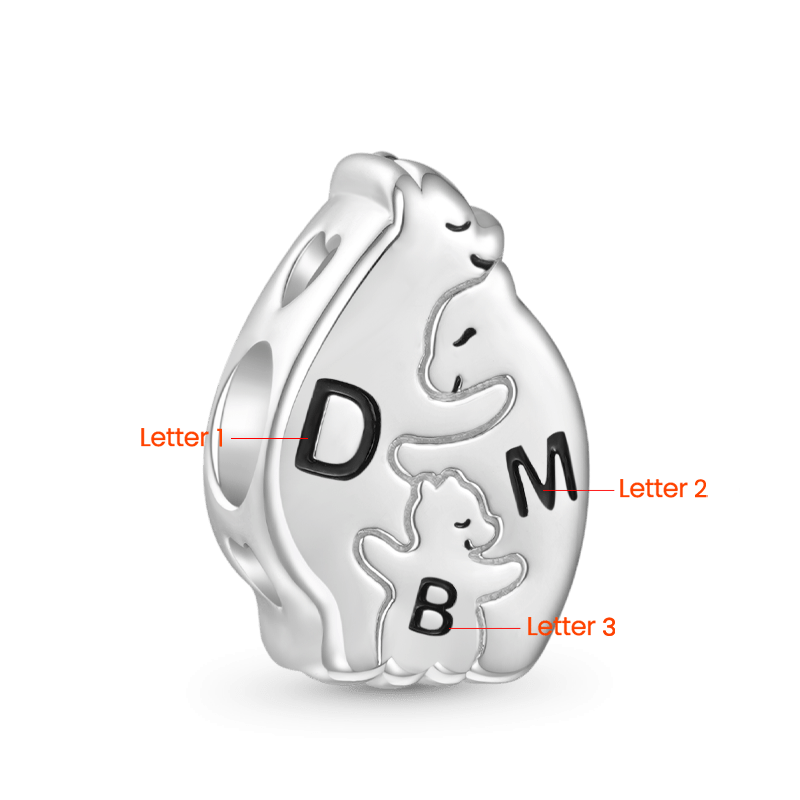 Bear Family Letter Charm