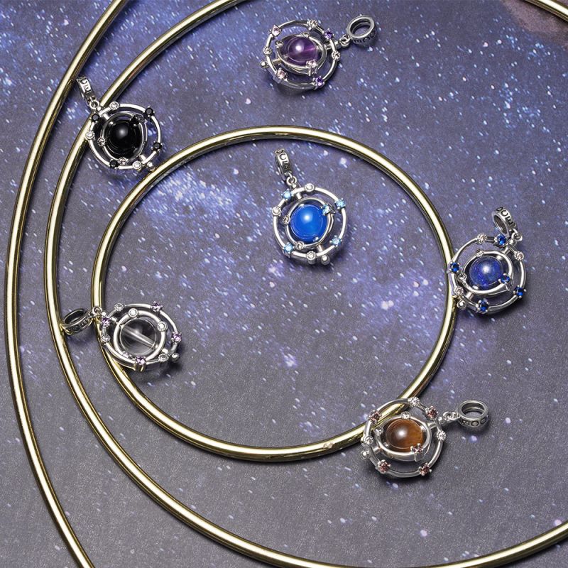 Rotatable Tigereye Galaxy Pendant