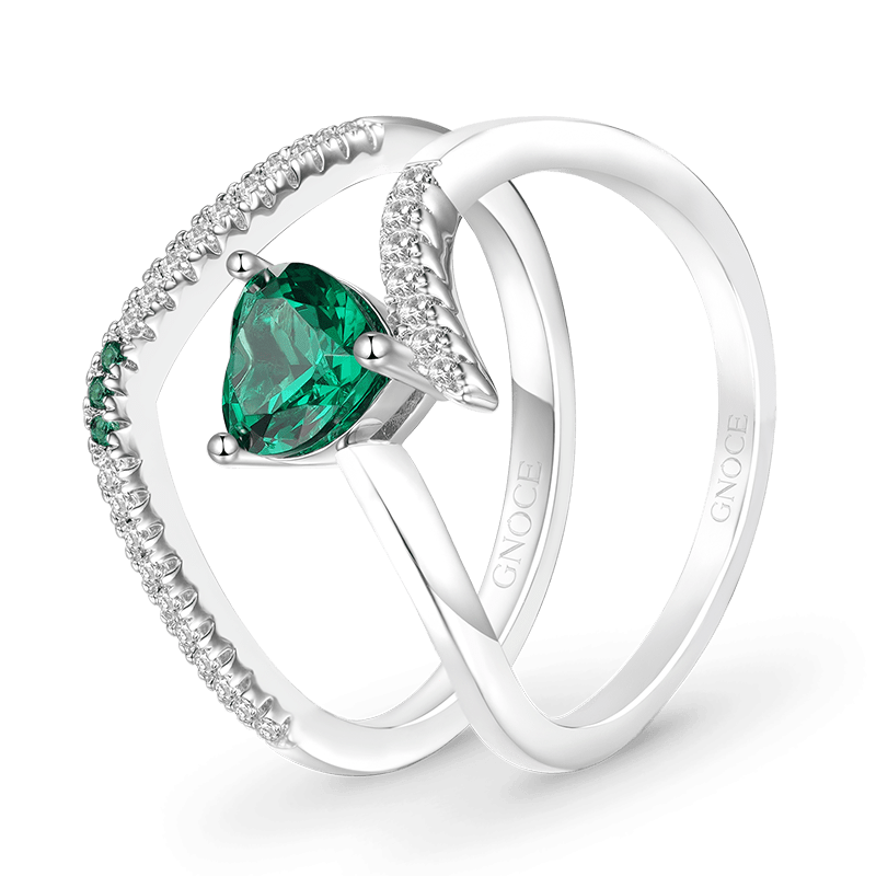 Emerald Heart Cut Ring