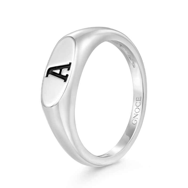 Letter Silver Ring