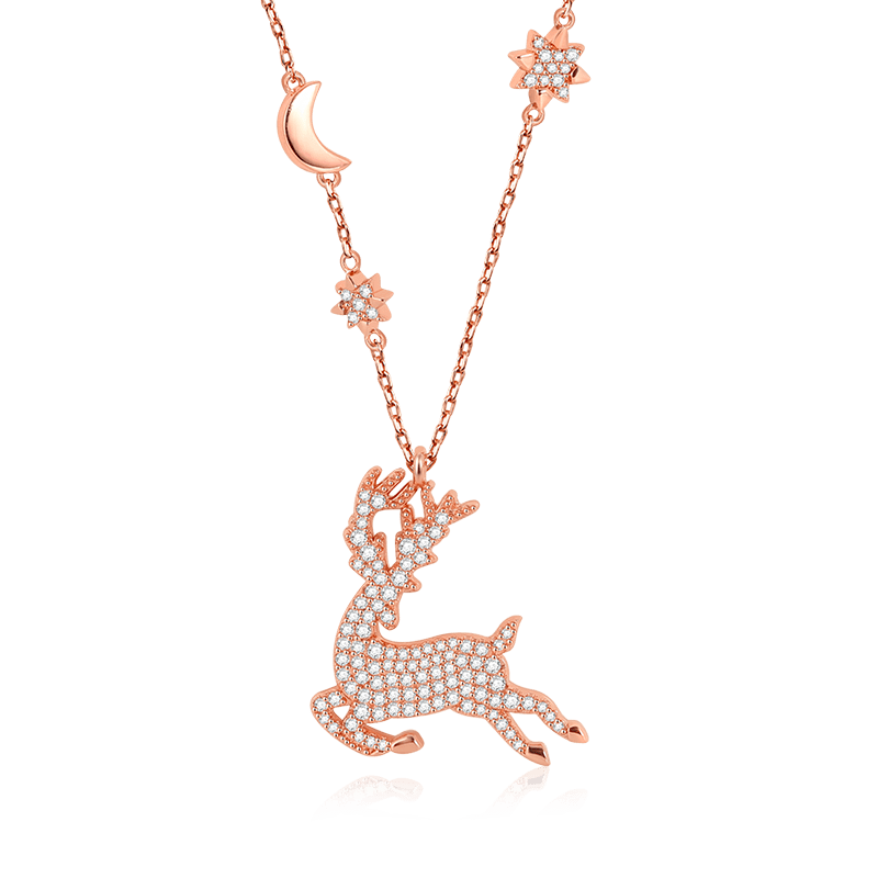 Elk Necklace Sterling Silver