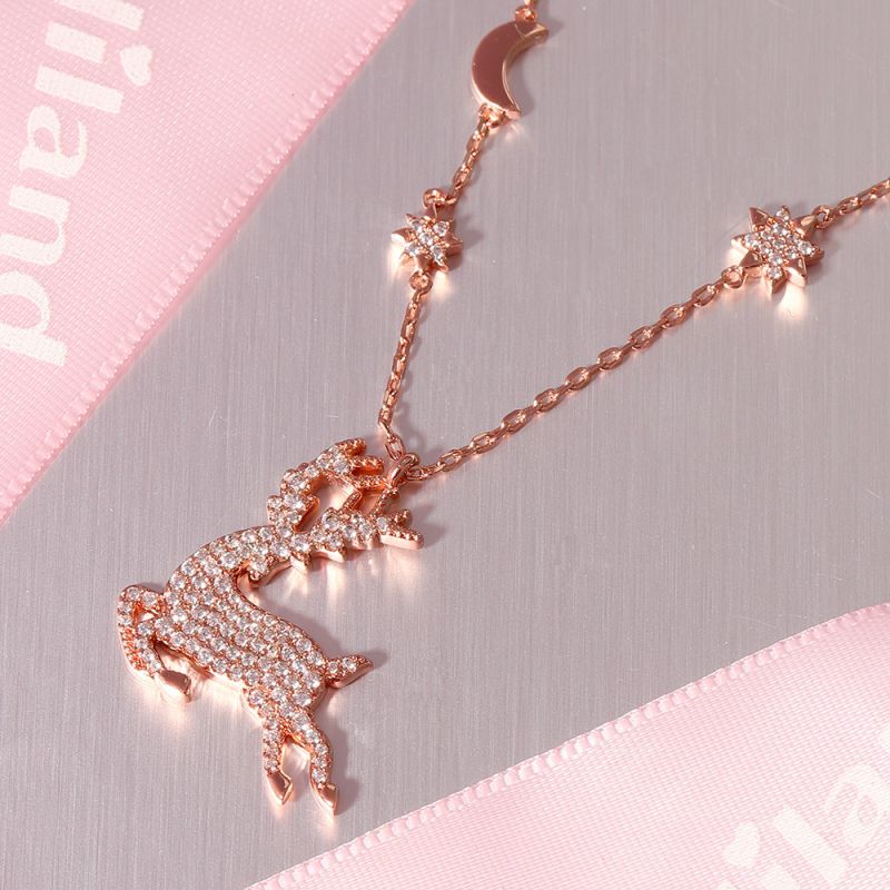 Elk Necklace Sterling Silver
