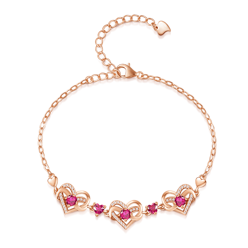 Heart Birthstone Bracelet