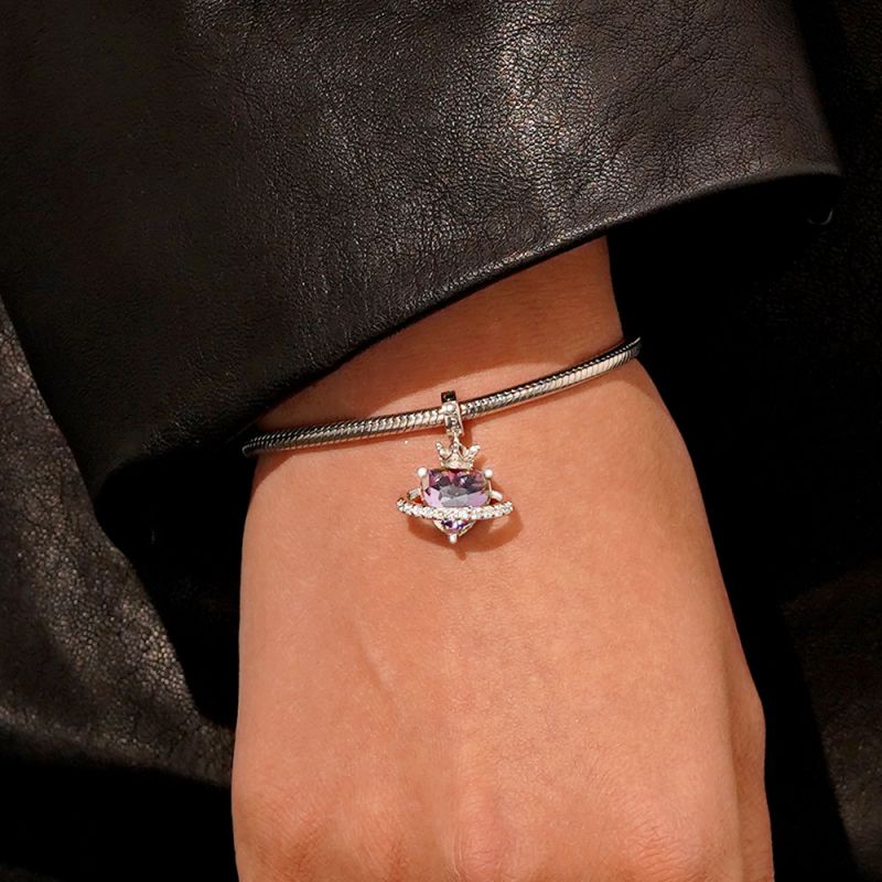 Planet Crown Heart Pendant